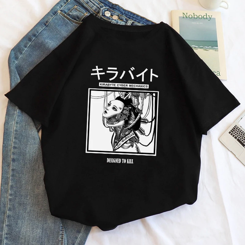 

DESIGNED TO KILL Letter Print T Shirt Wome Men Harajuku Aesthetic Streetwear Summer XS-4XL Short Sleeve Punk Ins Retro Tee