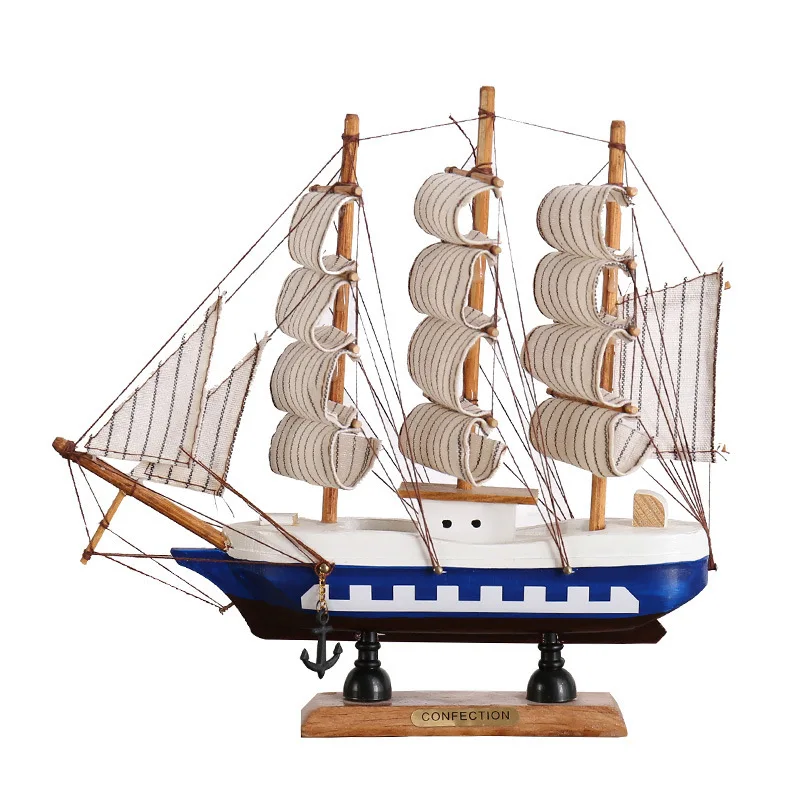 Sailor Wooden Pirate Boat Figurine Sailing Captain Ship Model Sculpture Decoration Arts Office Home Decor Souvenirs Accessories images - 6