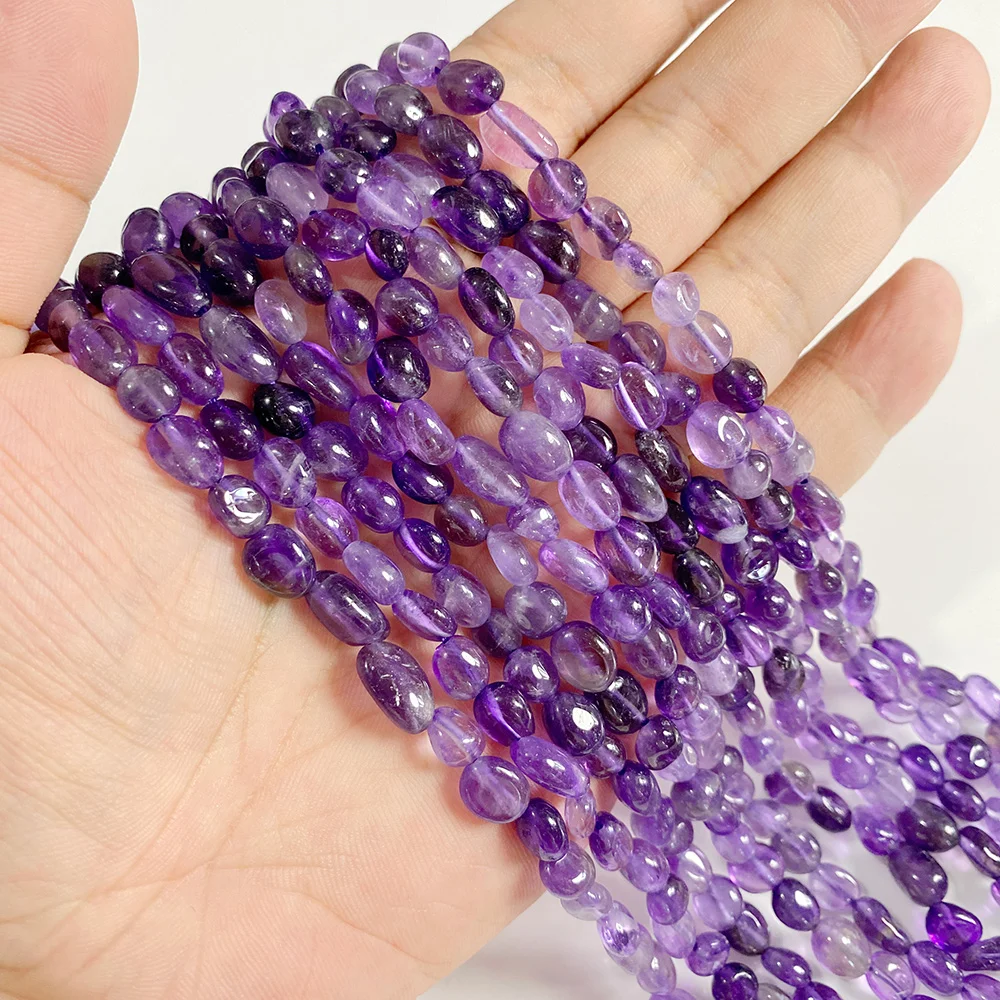 Натуральный камень фиолетовые аметисты свободные бусины нерегулярные круглые