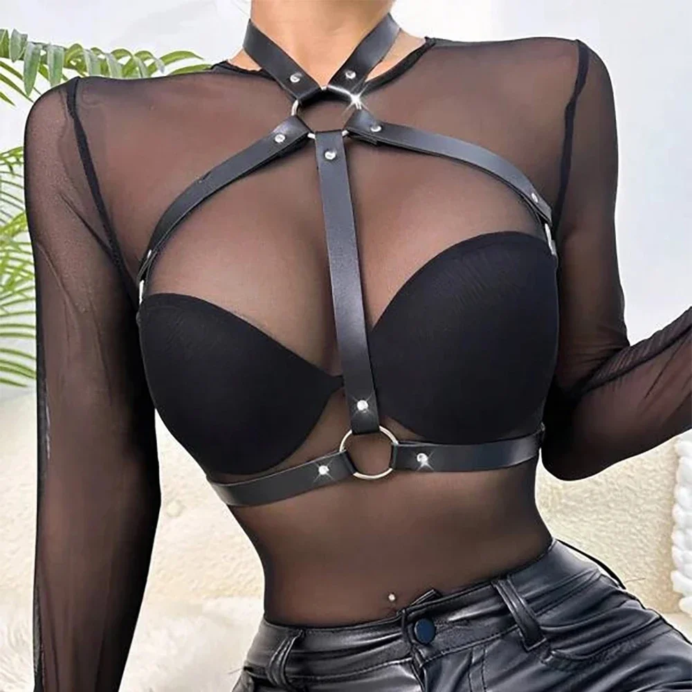 Сексуальный нагрудный ремень для женщин кожаное нижнее белье подтяжки бондажа