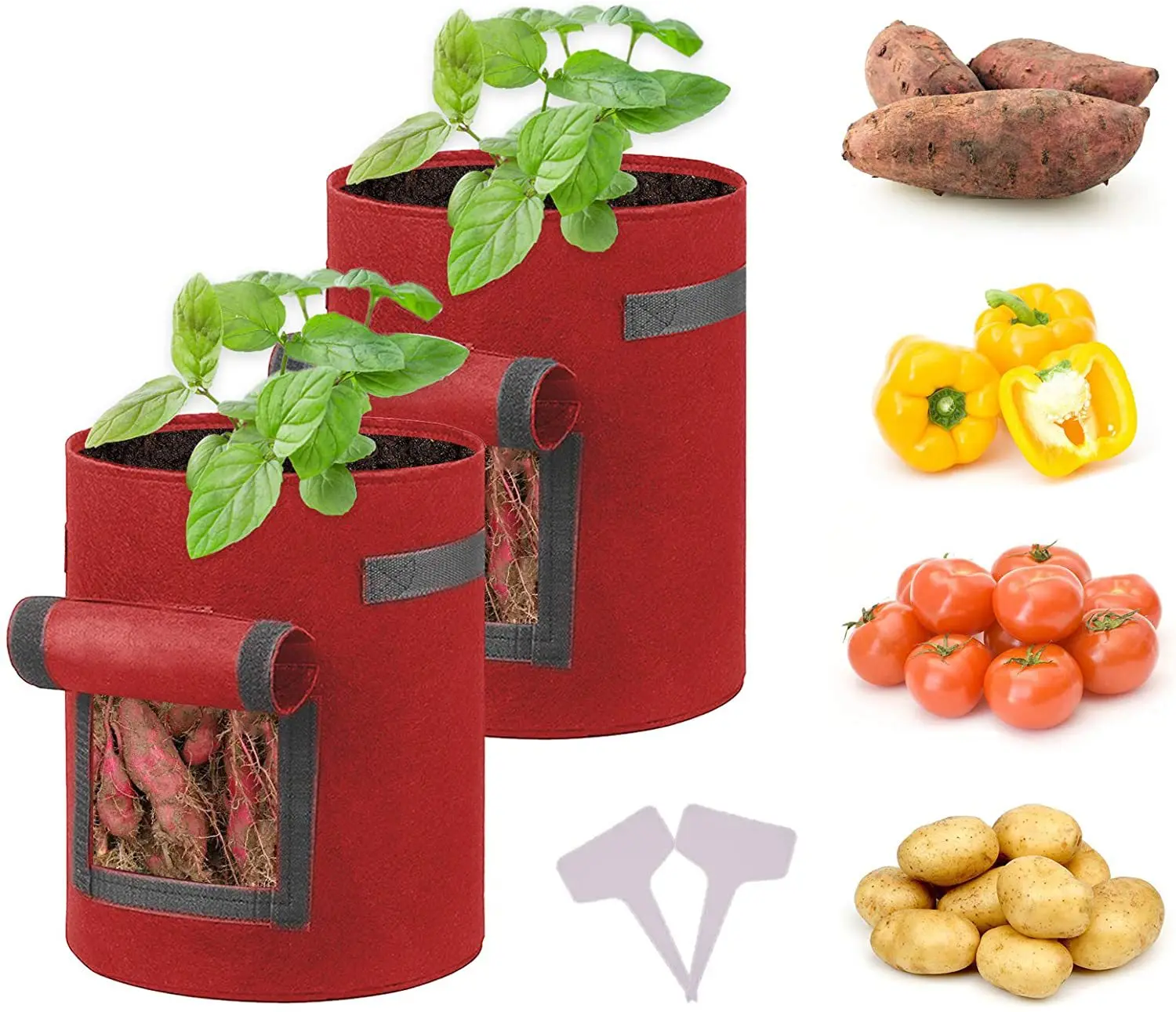 

2Pcs 5/7/10 Gallon Filter Bubble Extraction Planting Grow Bag for Home Garden Fruit Plants Potato Pot Growing Moisturizing