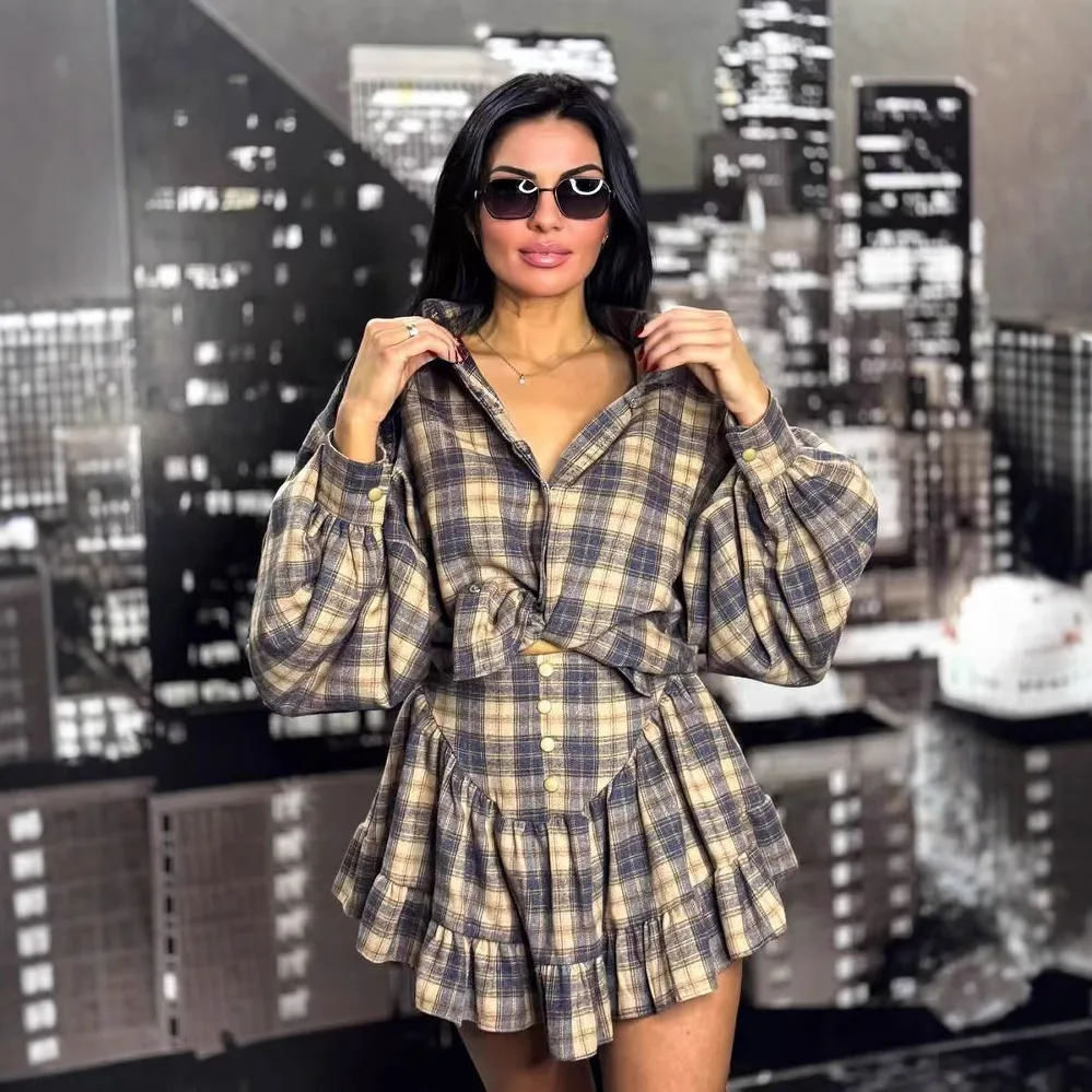 LEDP Темпераментный клетчатый костюм