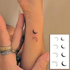 Водостойкая тату-наклейка, короткая ручная тату-наклейка в виде Луны, боди-арта