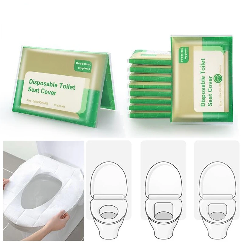 

5 Packs=50Pcs Disposable Paper Toilet Seat Covers Camping Loo Wc Bacteria-proof Cover for Travel/Camping Bathroom
