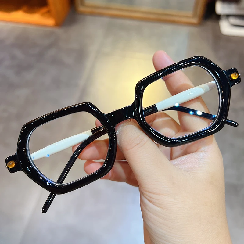 JIANDAN WY2247 Niche Glasses Frame Personality Ultra-fashionable Polygonal Anti-blue Light Eyewear Without Makeup Free Shipping