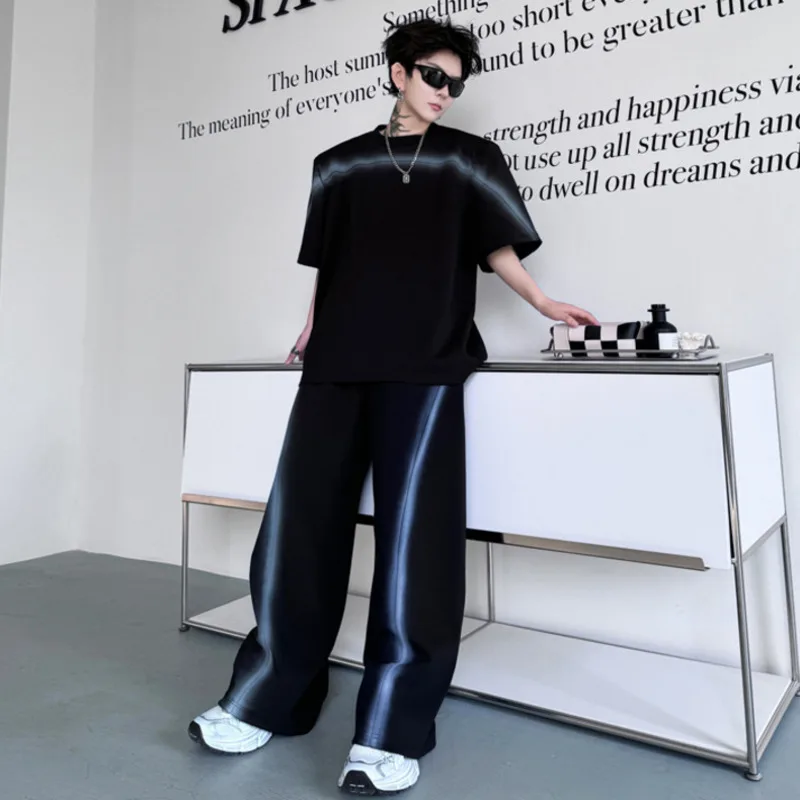 Мужские костюмы в стиле High Street IEFB повседневный топ с круглым вырезом и коротким