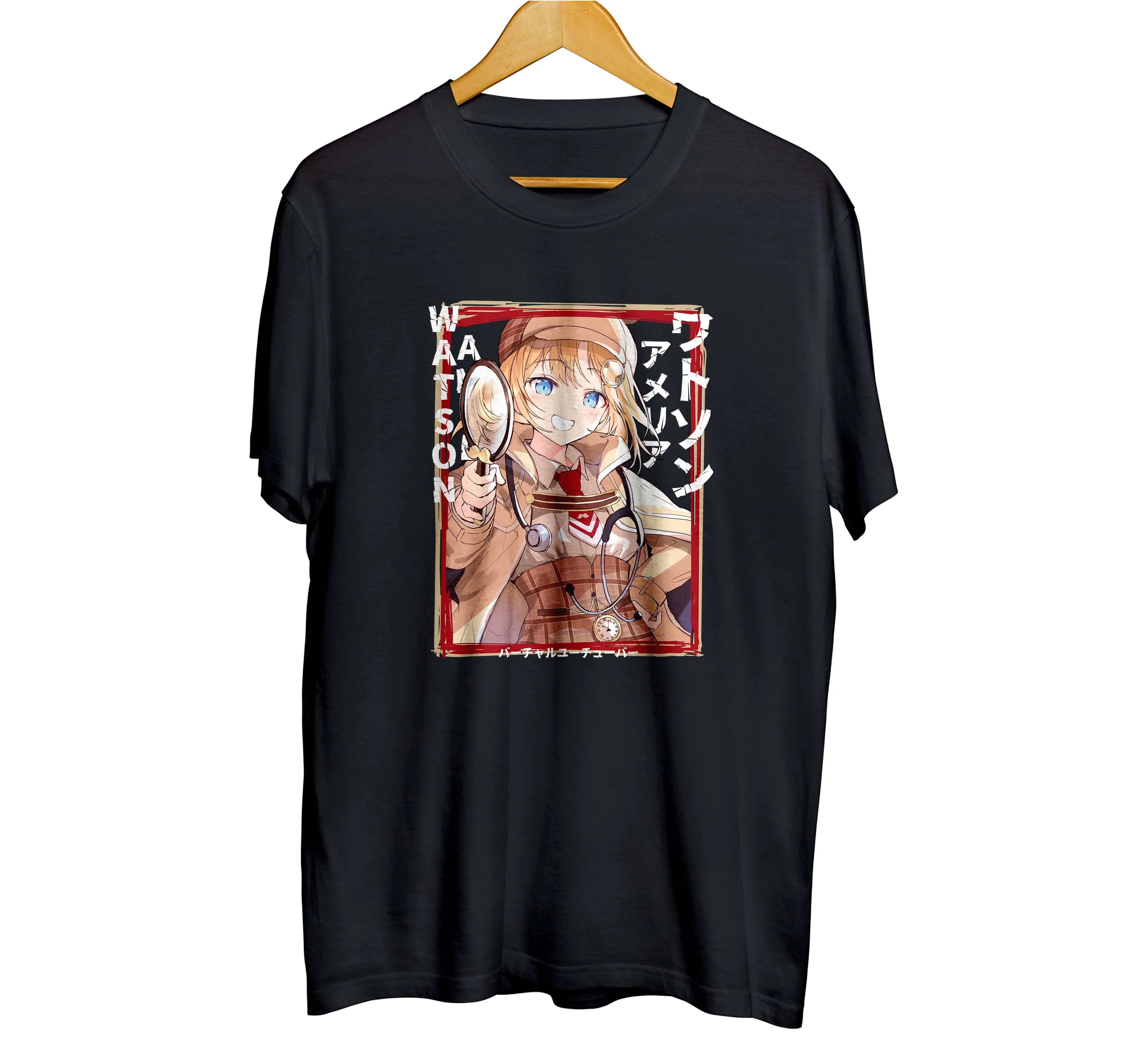 Футболка distroanime vtuber Ватсон Амелия ме-HOLOLIVE ENG 100% хлопок чесаный 30s