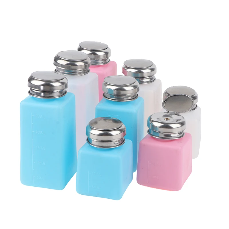 

100/200/250ml Liquid Alcohol Press Nail Polish Remover Dispenser Cleaner Pumping Bottle Make Up Refillable Bottle Container