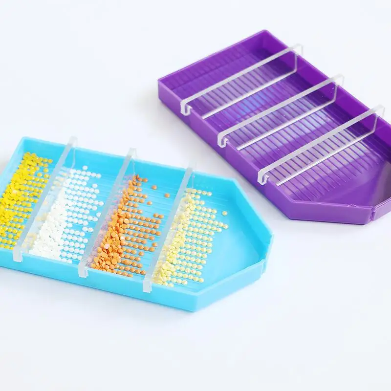 

Tool Plastic Tray Big For Canvas Repair 5D Diamond Painting Cross Stitch Embroidery Accessories Rhinestones Mosaic Colored Tray