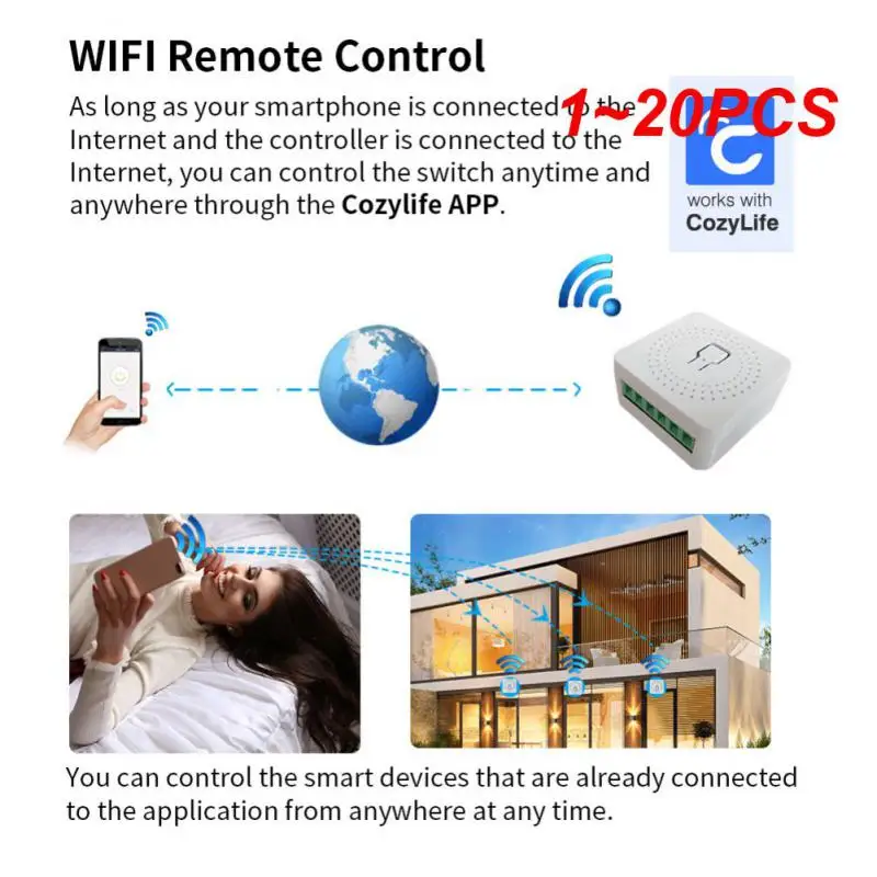 

1~20PCS Athom Smart Home preflashed TASMOTA Mini Relay Switch 3 Way 16A