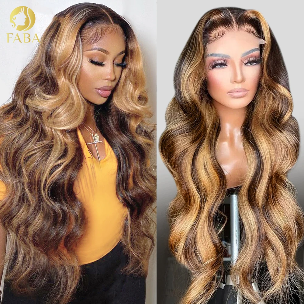 

Body Wave Highlight Human Hair Wig 13x4 HD Forehead Lace Wig 180% Density 4x4 Clear Front Lace Wig Brazilian Girl Hair Baby Wigs