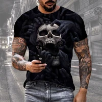 skull graphic t shirts camisetas for men tops camiseta hombre ropa clothing streetwear camisa masculina verano
