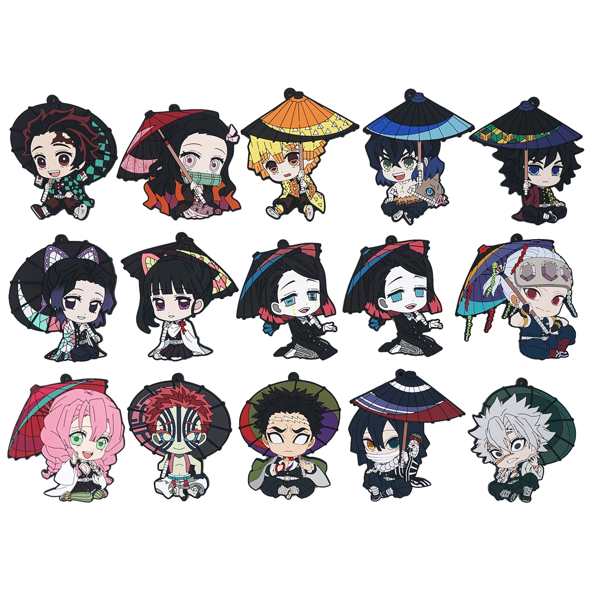 

Demon Slayer Kimetsu no Yaiba Anime Kamado Tanjirou Nezuko Agatsuma Zenitsu Akaza Enmu Kochou Shinobu Rubber Keychain