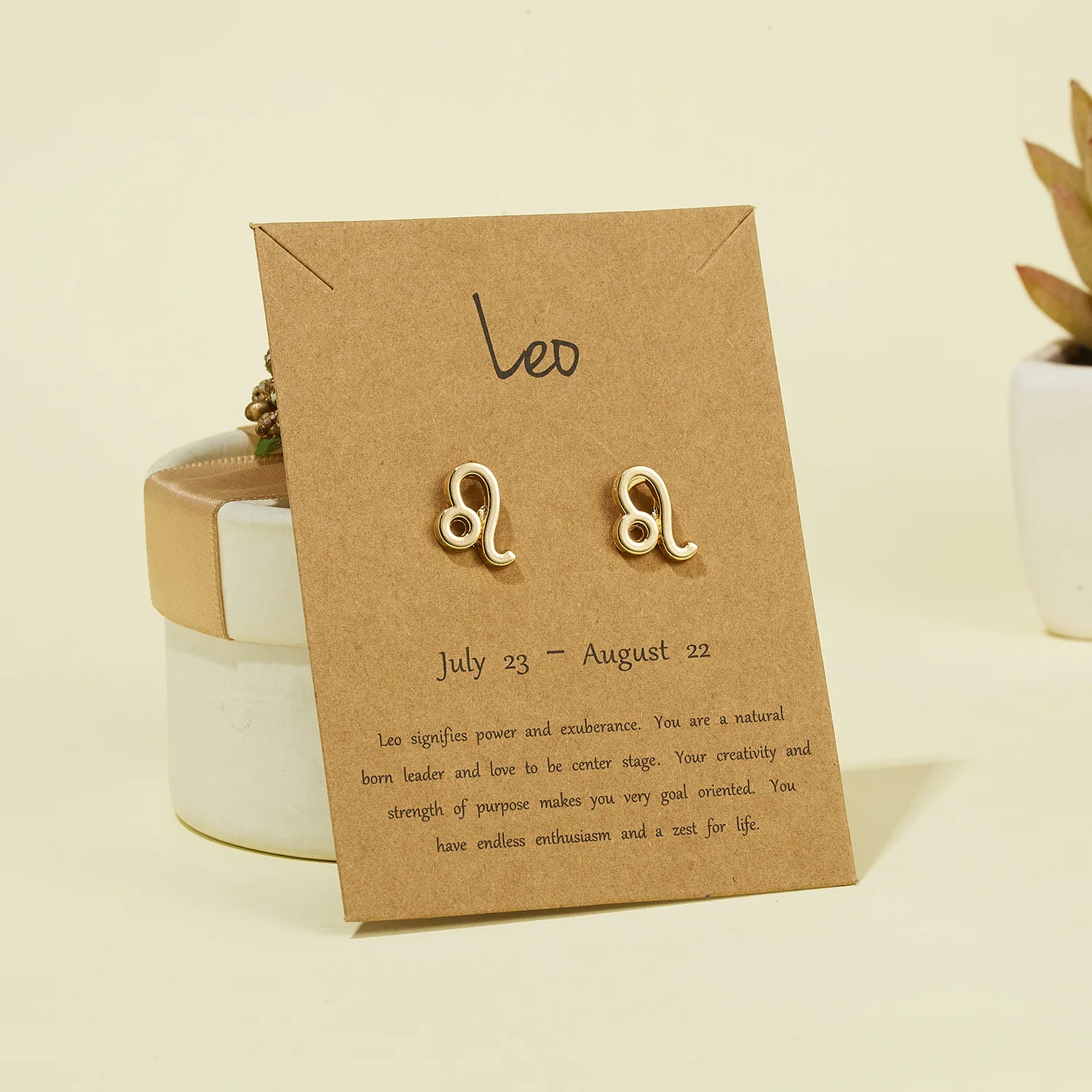 Star Sign Stud Earrings (pair) Horoscope Jewellery for Women Pair of Zodiac Constellation Earrings TINY GOLD STUDS ASTROLOGY