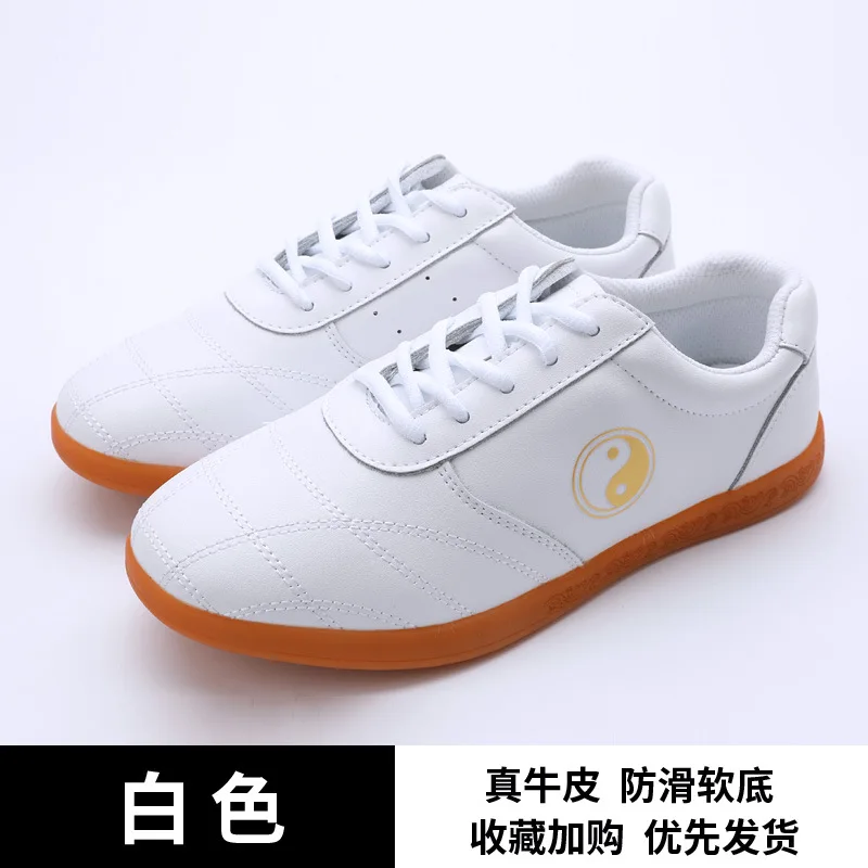 Chinese Style Men Women Tai Chi Martial Arts Shoes Cowhide Training Casual Gym Workout Taekwondo Wushu Karate Wing Chun Shoes