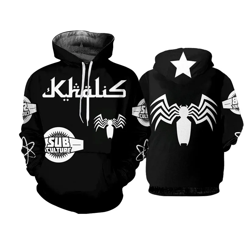 

CJLM Hip Hop Sweatshirt Hoodie Fashion Punk Pullover Y2K Harajuku Casual Black and White Retro Pullover for Men and Women