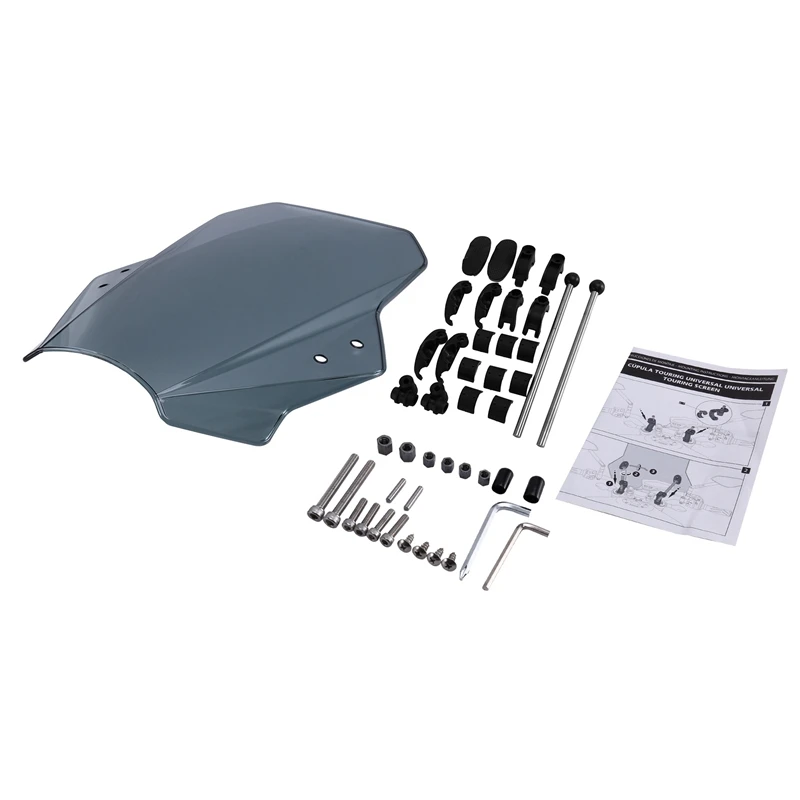 

Motorcycle Universal Adjustable Windscreen Windshield For Kawasaki Yamaha Honda Ducati Z900 Z1000 MT-09