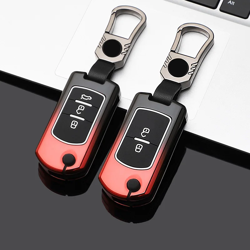 

1x Zinc Alloy + Silicone Car Key Case Cover For Mazda CX-5 CX5 CX-7 CX7 3 2 6 Atenza CX-9/CX9 MX5 2/3 Button Key Protect Shell