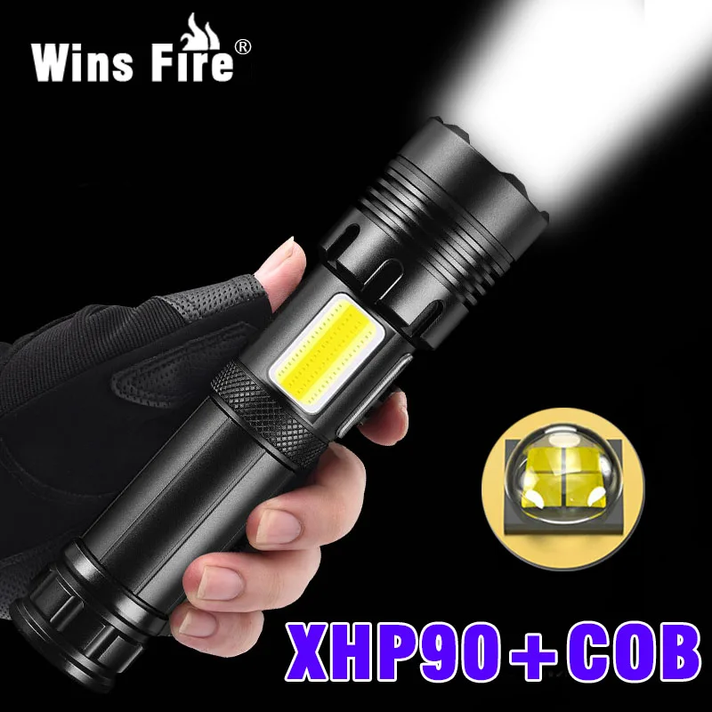 Super XHP90 Powerful Led Flashlight XHP50 Torch Light Rechargeable Tactical Flashlight Use 18650 26650 Battery Usb Camping Lamp