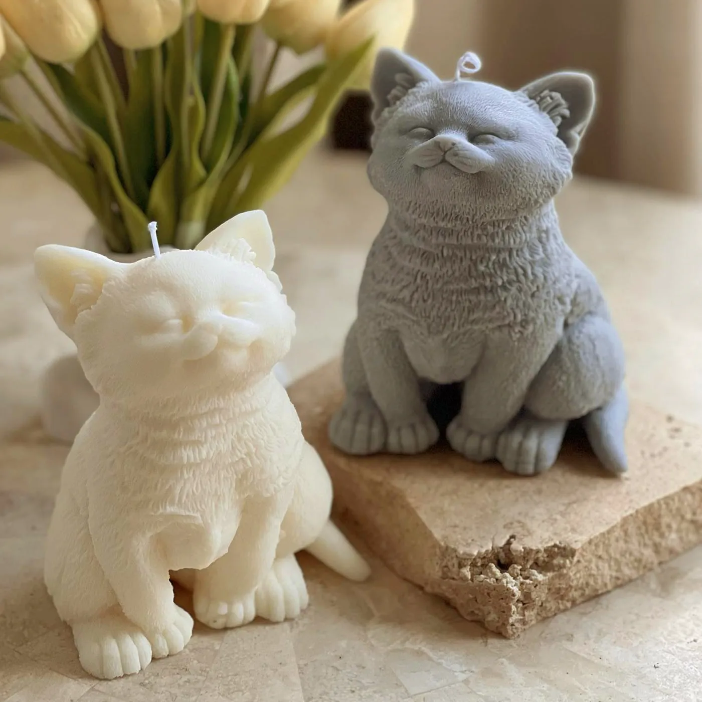 

3D Large Cat Candle Mold Animal Teddy Puppies Soy Wax Silicone Mould Puppy Dog Lover Home Decor Christmas Gift Craft Supplies