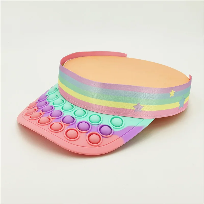 

Children Fidget Toys Sun Hat Pop Its Summer Sun Protection Kids Baseball Hat Silicone Push Bubble Relieve Stress Birthday Gifts