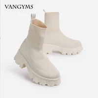 women autumn winter boots knitted platform ankle boots comfortable breathable women boots botas de mujer botines botines