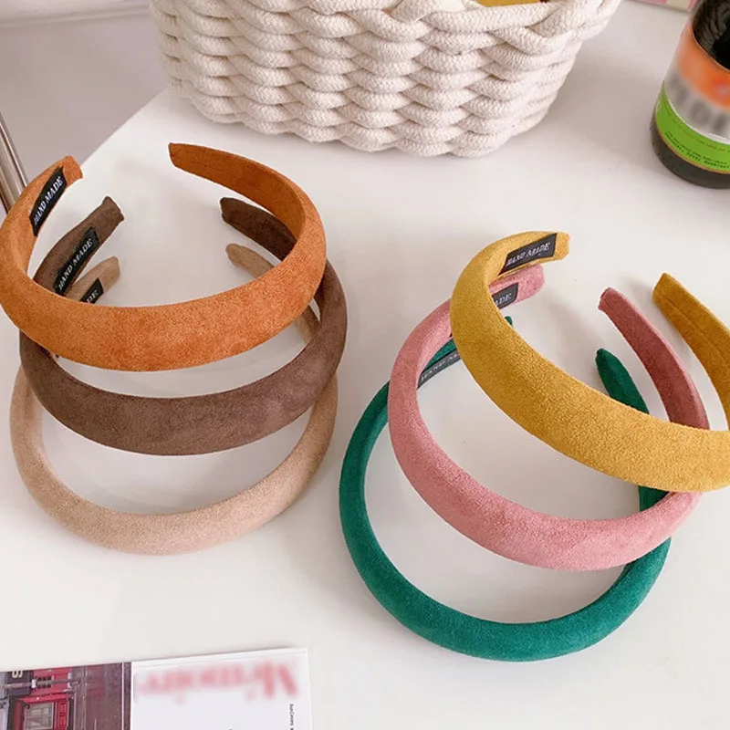 

Women Vintage Solid Sponge Simple Hairbands Elegant Hair Decorate Headband Hair Hoops Sweet Headwear Fashion Hair Accessorires