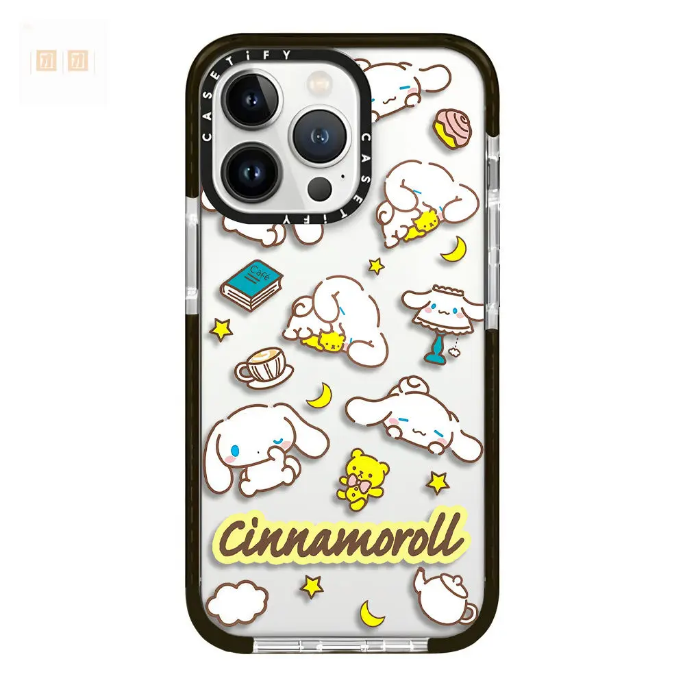 Sanrio Cartoon Bear Cinnamoroll Silicone Phone Case For iPhone 11 12 13 14 15 16 Pro Max X XS XR 7 8 Plus Shockproof Soft Cover