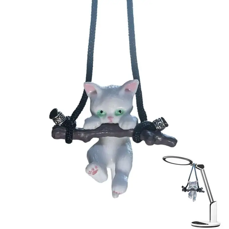 

Милая подвеска в виде качели в виде кота для зеркала заднего вида, аксессуары для салона автомобиля, лучший подарок ко Дню Святого Валентина