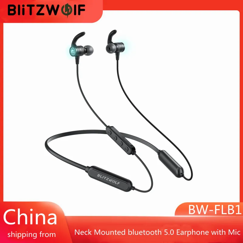 

Беспроводные наушники BlitzWolf с креплением на шею, bluetooth-наушники, водонепроницаемые стереонаушники-вкладыши с басами, спортивные наушники-вкладыши, гарнитура с микрофоном