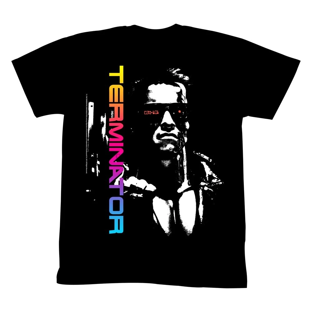 Terminator 1984 Scifi Action Movie Arnold Red Eye Sunglasses Black Adult T-Shirt(1) |