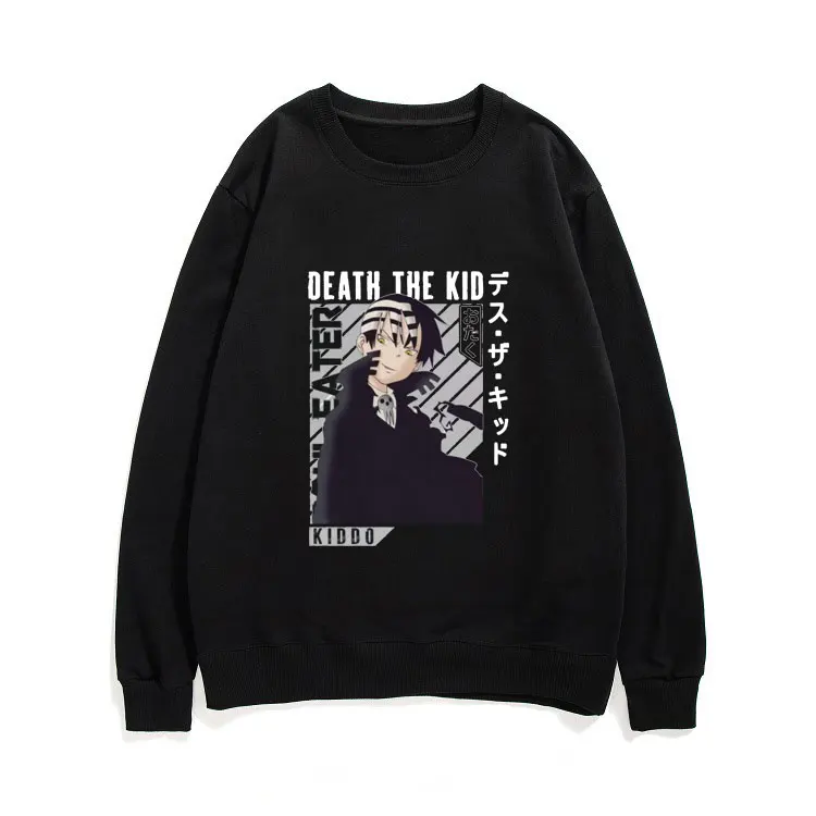 

Пуловер мужской/женский свободный с принтом, аниме съедобная душа, смешной принт «Death The Kid», уличная одежда с круглым вырезом в стиле Харадзю...