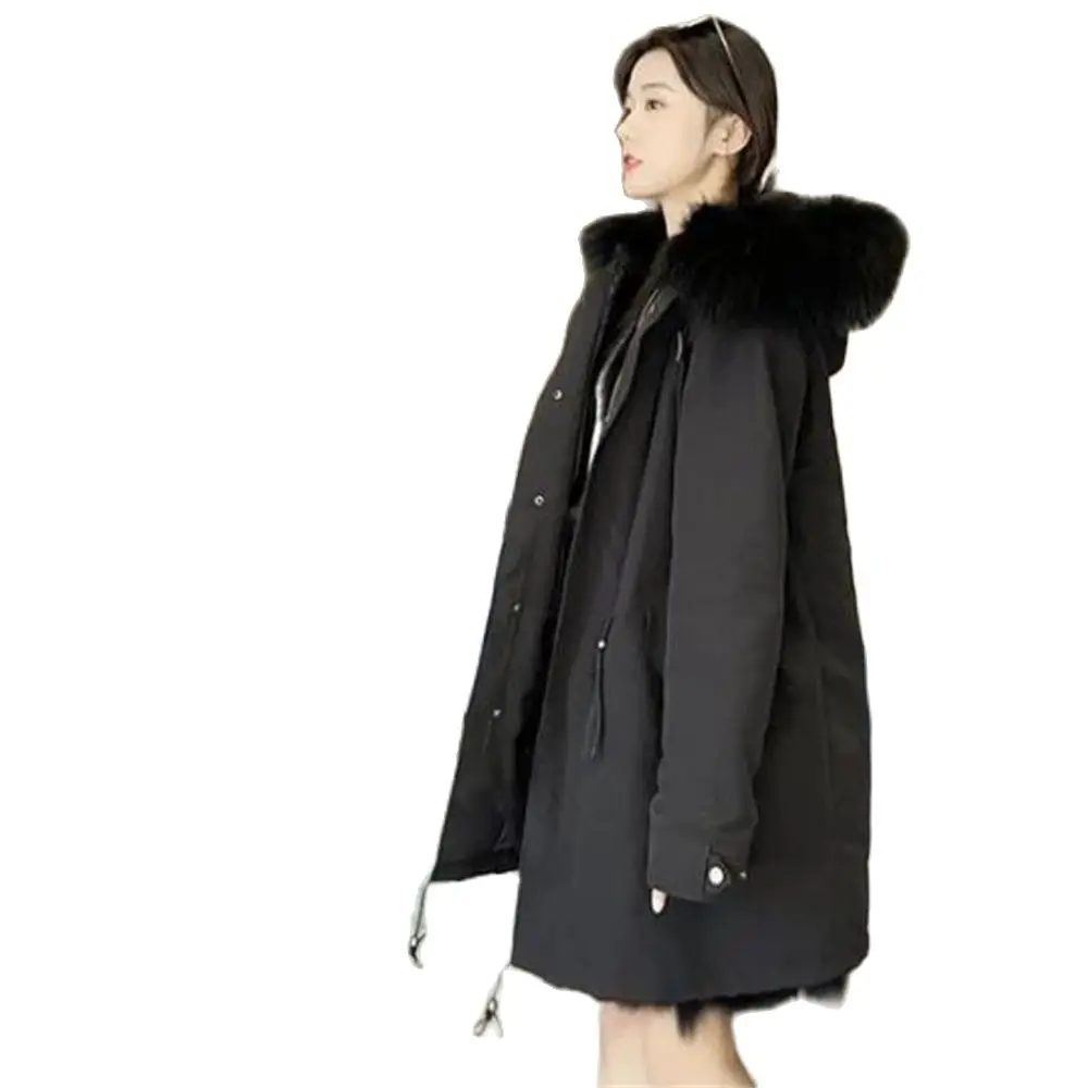 

Down Long Waterproof Jackets for Women Faux Fox Fur Coat Female Winter Jacket Puffer Jacket Warm Coats Women's Clothing 2024