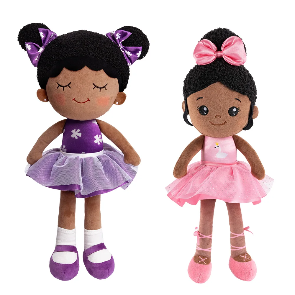 

Starpony 13" Ballet Girl Plush Doll Toy + 15" African American Kawaii Baby Dolls Soft Stuffed Ragdoll Plush Dolls For Girls