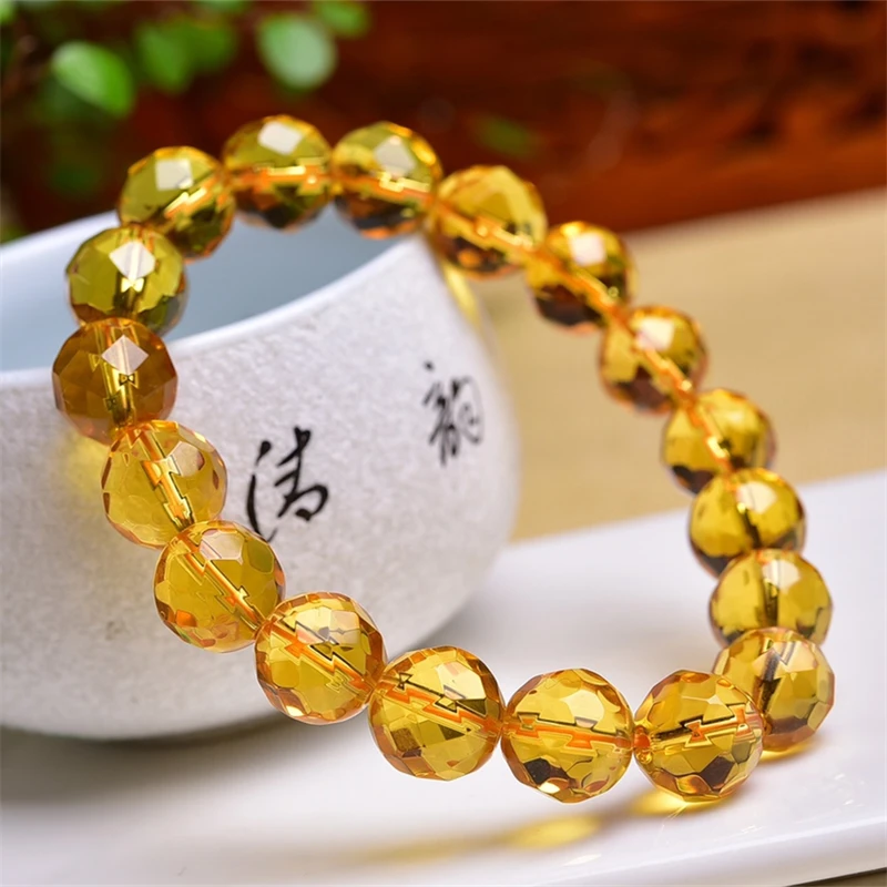 Naturaln цитрин граненый браслет для женщин рейки фэншуй исцеляющая энергия