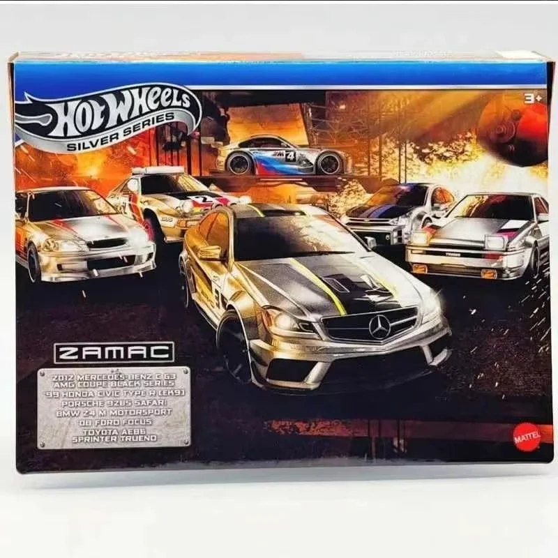 Фото Набор игрушек Hot Wheels Silver Series Zamac 1/64 Diecast Cars — включает в себя Ford Focus Honda Civic Toyota Ae86 Mercedes Benz — подарок для мальчиков №3