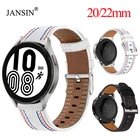 Ремешок для часов Samsung Watch 44 Classic 42 мм 46 мм Active2 40 44 мм, кожаный браслет для Amazfit Bip GTR 47 мм GT2E S3, 22 мм