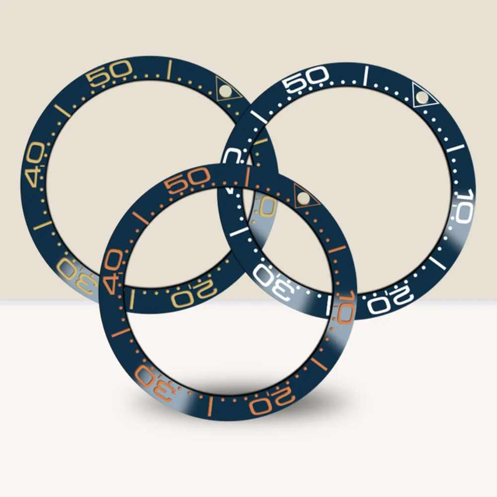

38mm Ceramic Watch Bezel Watch Insert Ring for 40mm Watch Case Mens Watches Replace Accessories Black/ Blue Watch Bezel Inserts