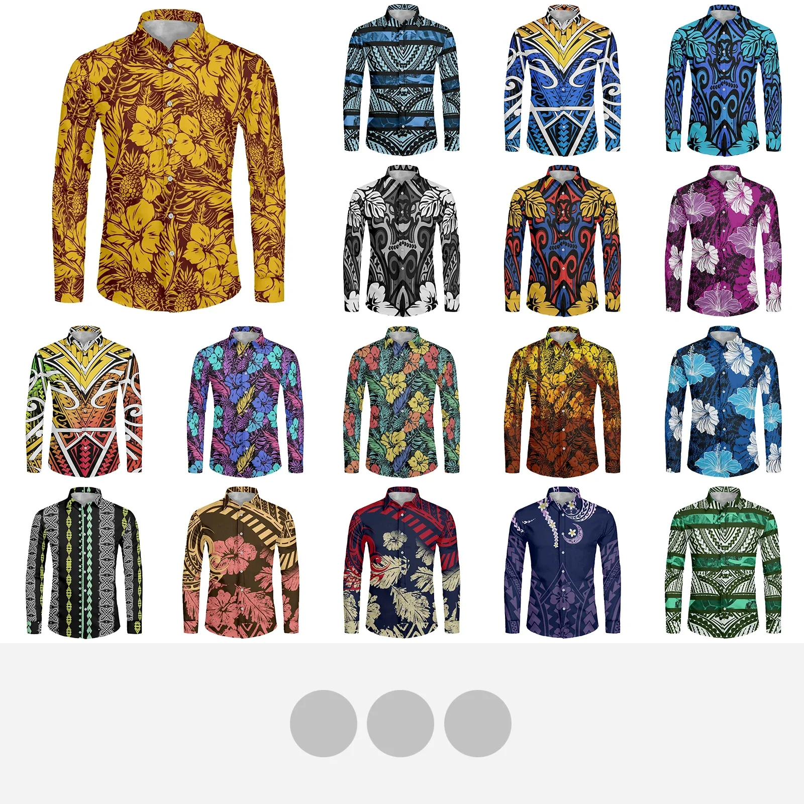 Мужская деловая рубашка с длинным рукавом принтом в виде татуировок