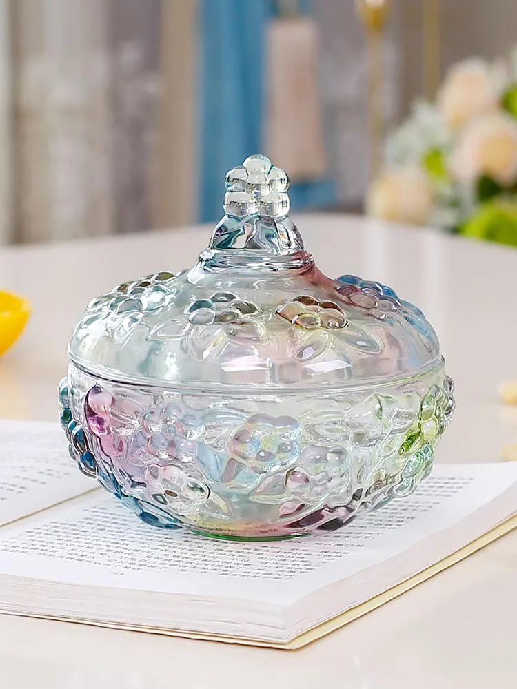 

Crystal Glass Candy Box Small Exquisite Sugar Bowl Storage Jar with Lid Creative Decoration Sucrier Cute Glass Jar