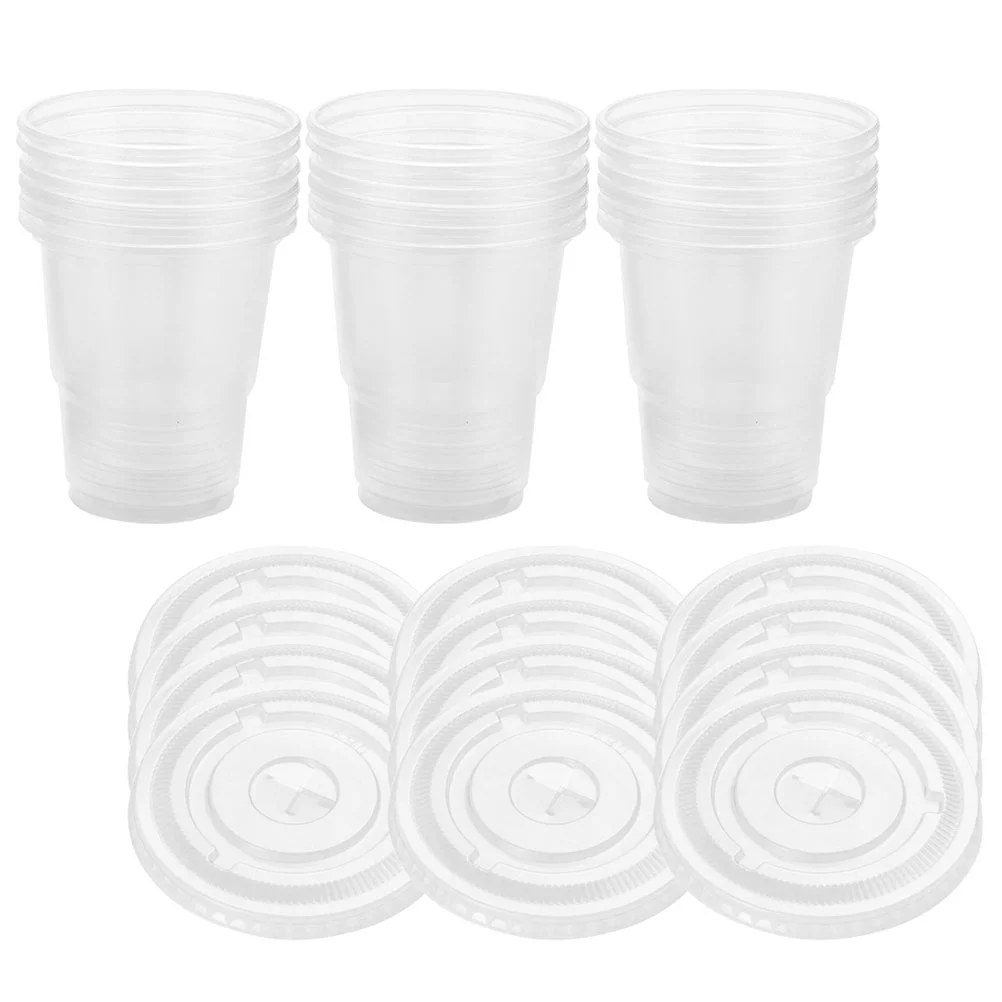 

50 Pcs Outdoor Decoration Party Coffee Cup Cups Plastic Cool Water Pp Drink Go Lids