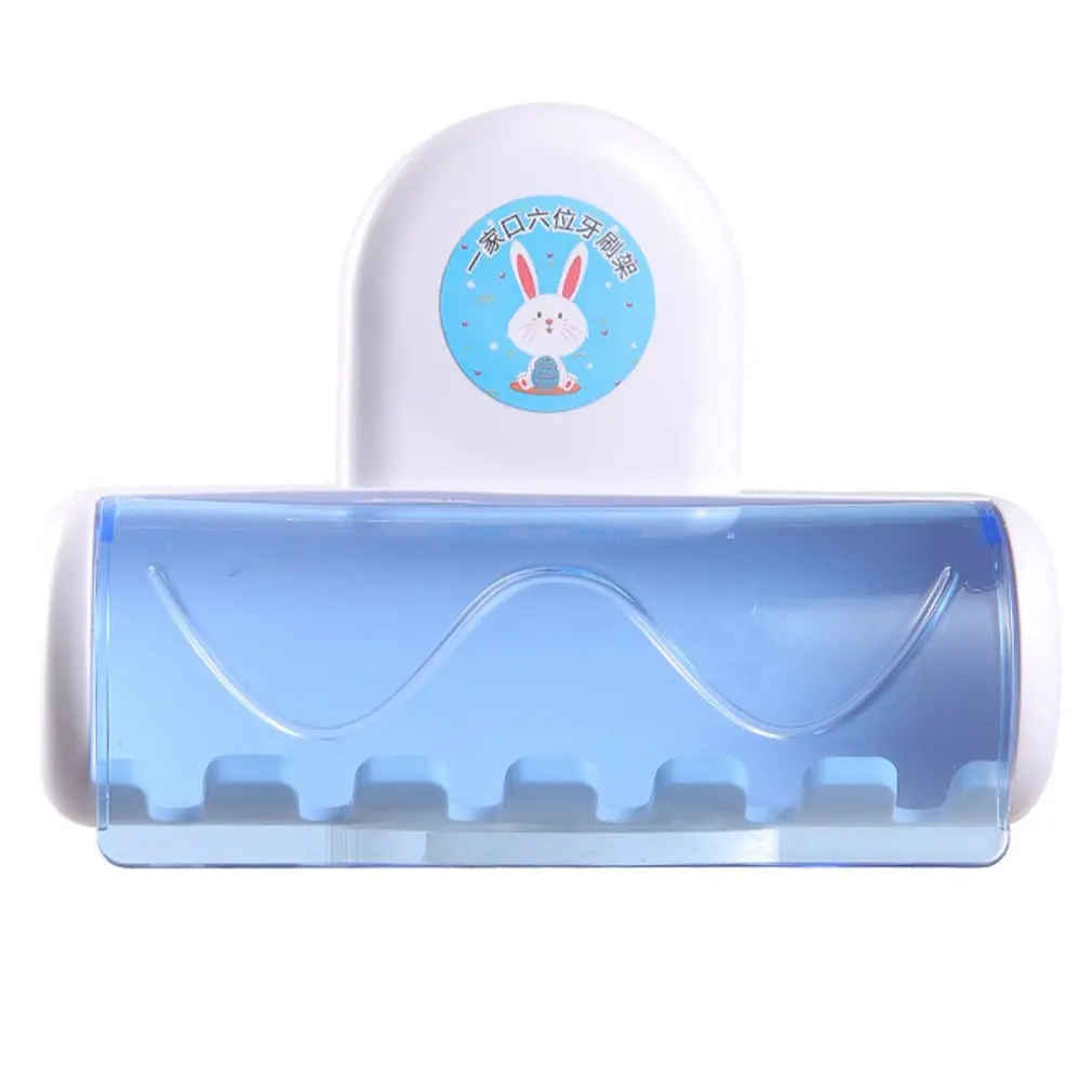 

Creative 6 Hooks Bathroom Toothbrush Rack Stand Hooks Suction Cup Wall Mount Toothbrush Holders Dust Cover