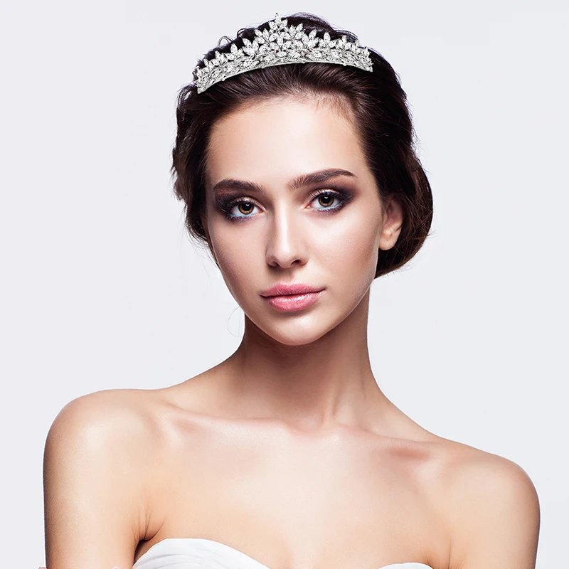 Роскошная тиара YYSUNNY с кристаллами и цветами для женщин повязка на голову