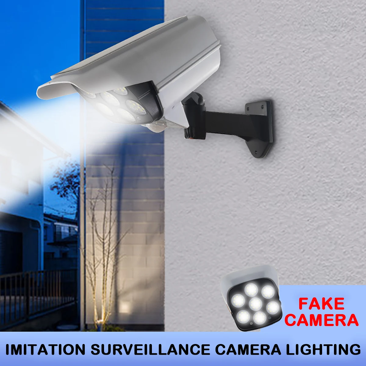 

Камера-манекен безопасности солнечный датчик движения свет светодиодный открытый беспроводной прожектор для домашнего сада