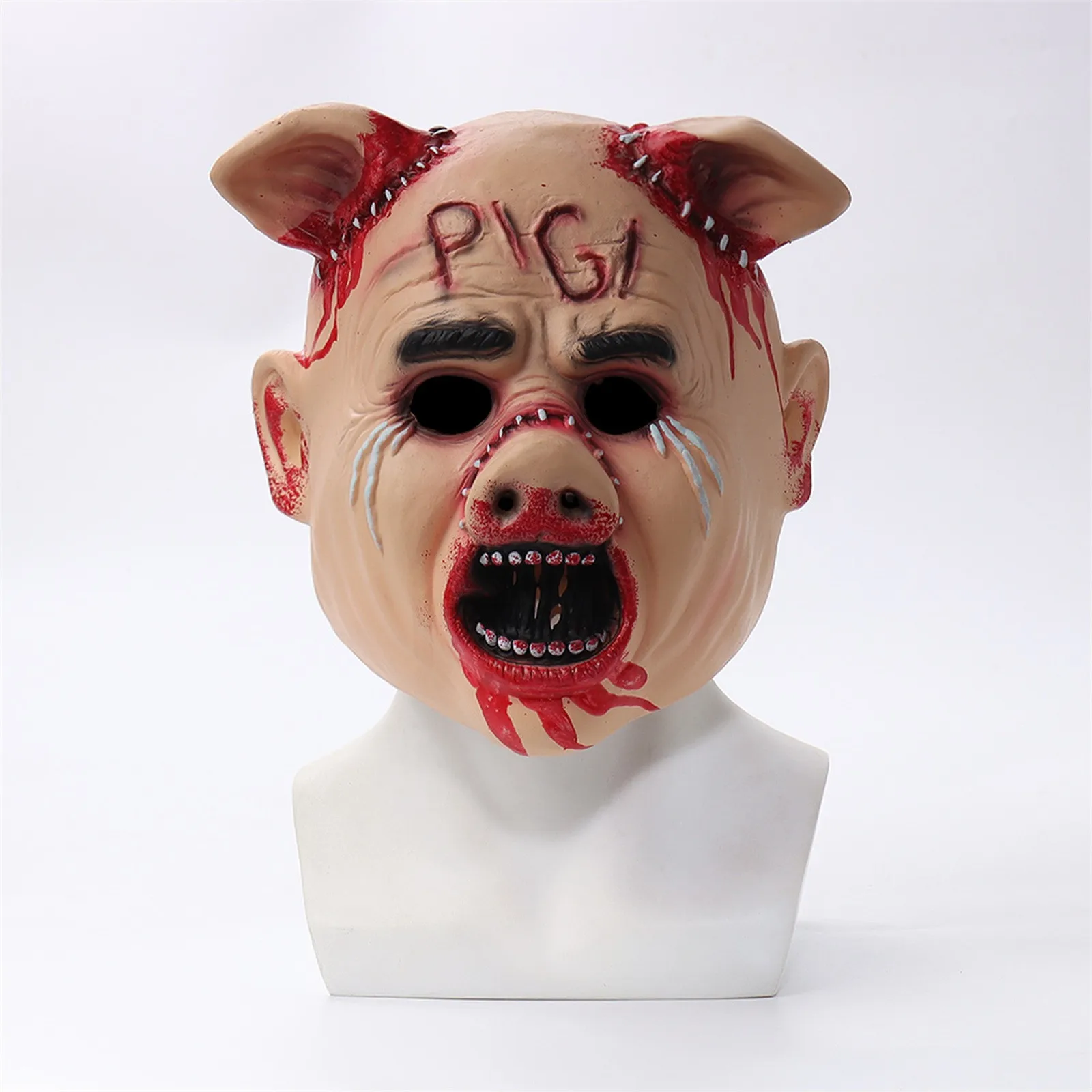 

Страшные маски на голову в виде свиньи для косплея, животные, свиньи, страшные латексные маски, шлем, реквизит для костюма на Хэллоуин, карнавал, вечеринку