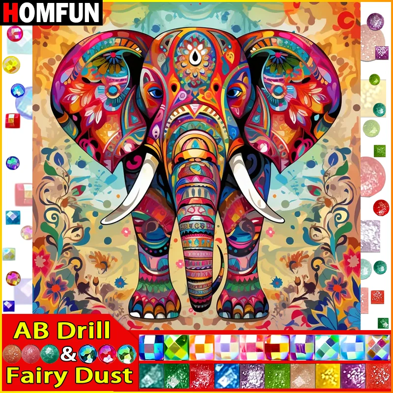 HOMFUN сказочная пыль AB полная Алмазная вышивка своими руками 5D алмазная живопись