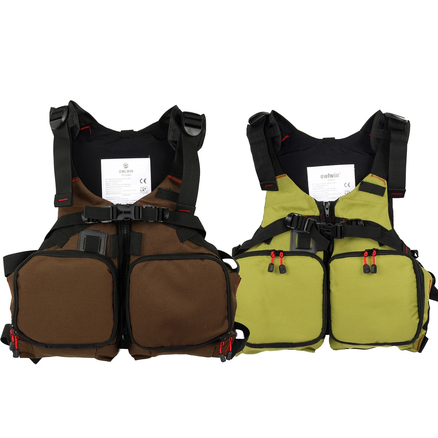 Waterproof Nylon Fishing Vest Men Multi Pocket Wear-resistant Portable Fly Fishing Kayak Buoyancy Life Jacket