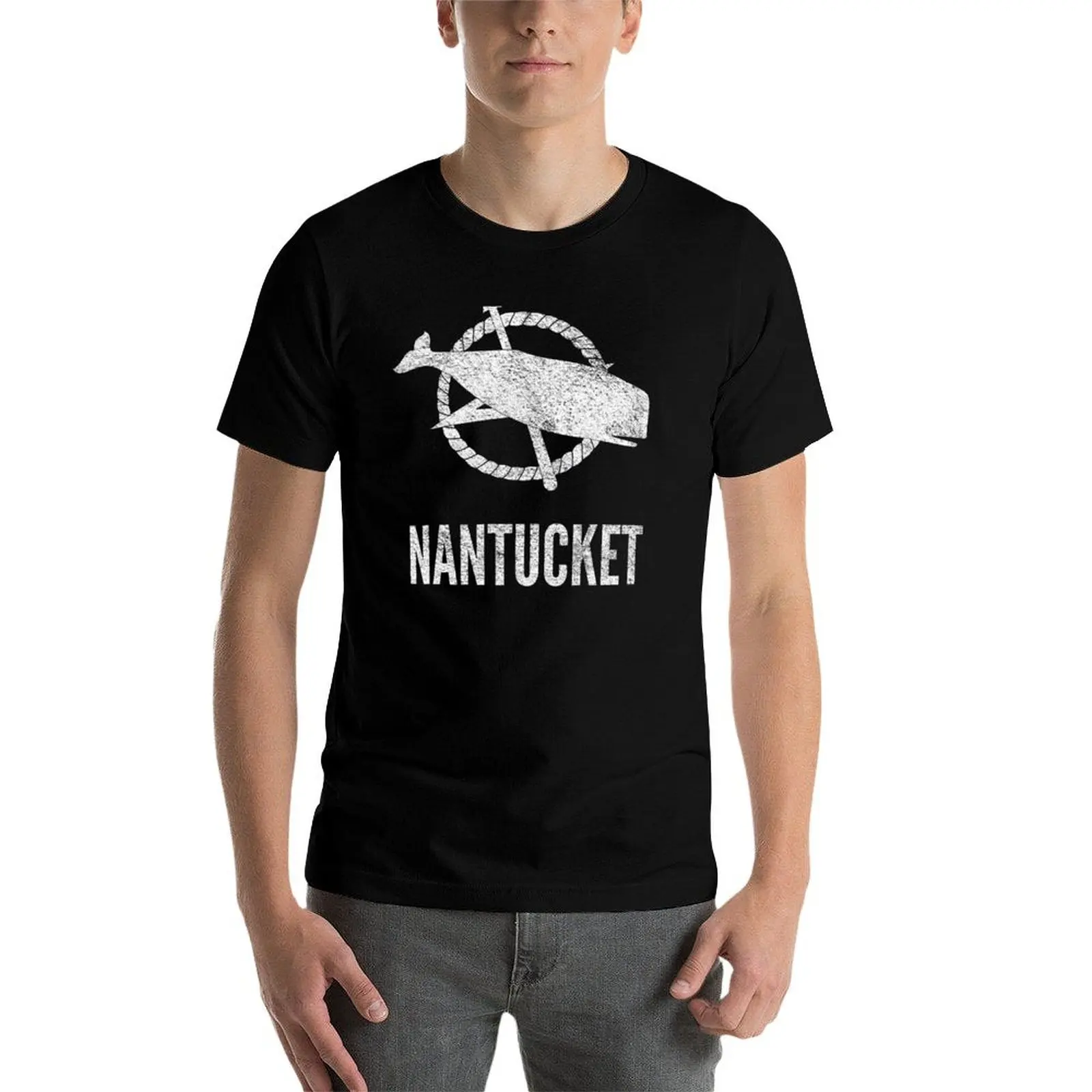 Фото Футболка с принтом MASSACHUSETTS, мужская роскошная рубашка NANTUCKET, рубашка на заказ MOBY DICK, футболка №4