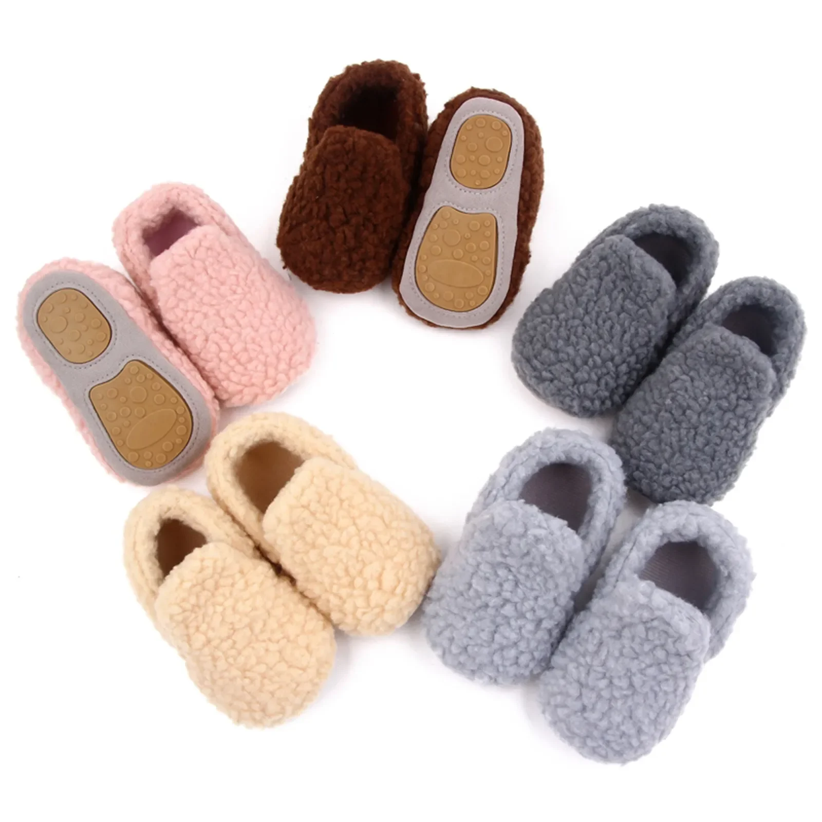 

Тапочки для младенцев и новорожденных, теплые зимние Нескользящие, для начинающих ходить мальчиков и девочек, Подарочная обувь для детской кроватки