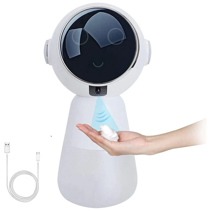 

Kids Soap Dispenser, Automatic Soap Dispenser 320Ml, Rechargeable Robot Touchless Hand Foam Soap Dispenser